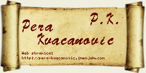Pera Kvačanović vizit kartica